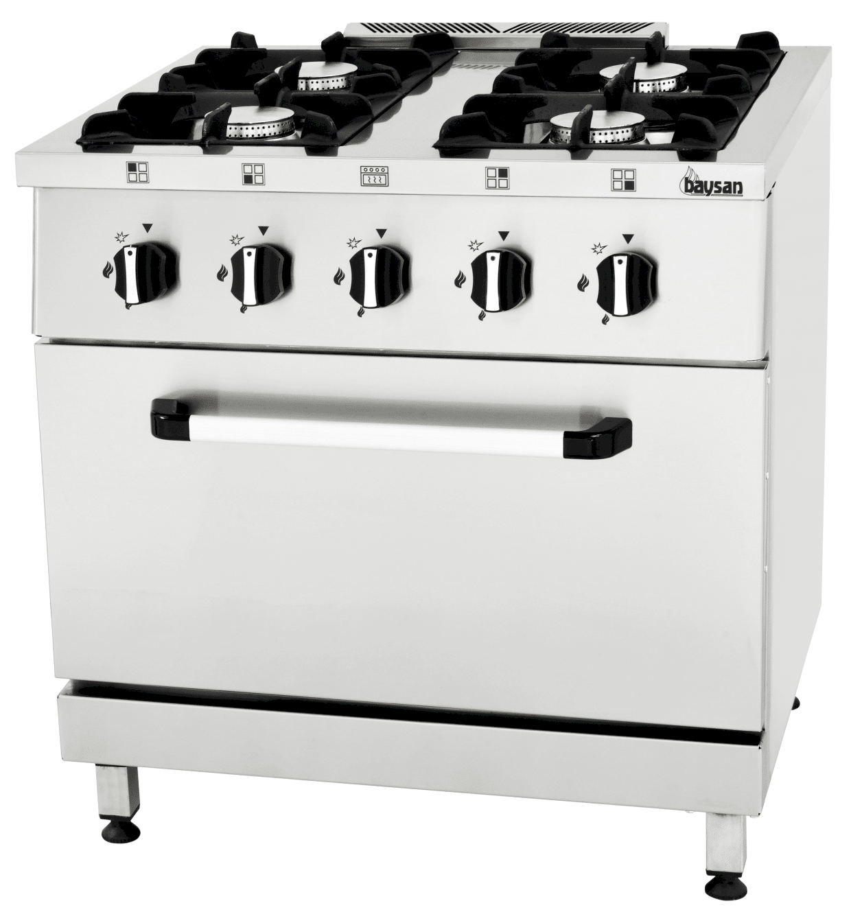 4 Burner Gas Range with Electric Oven | 80x70