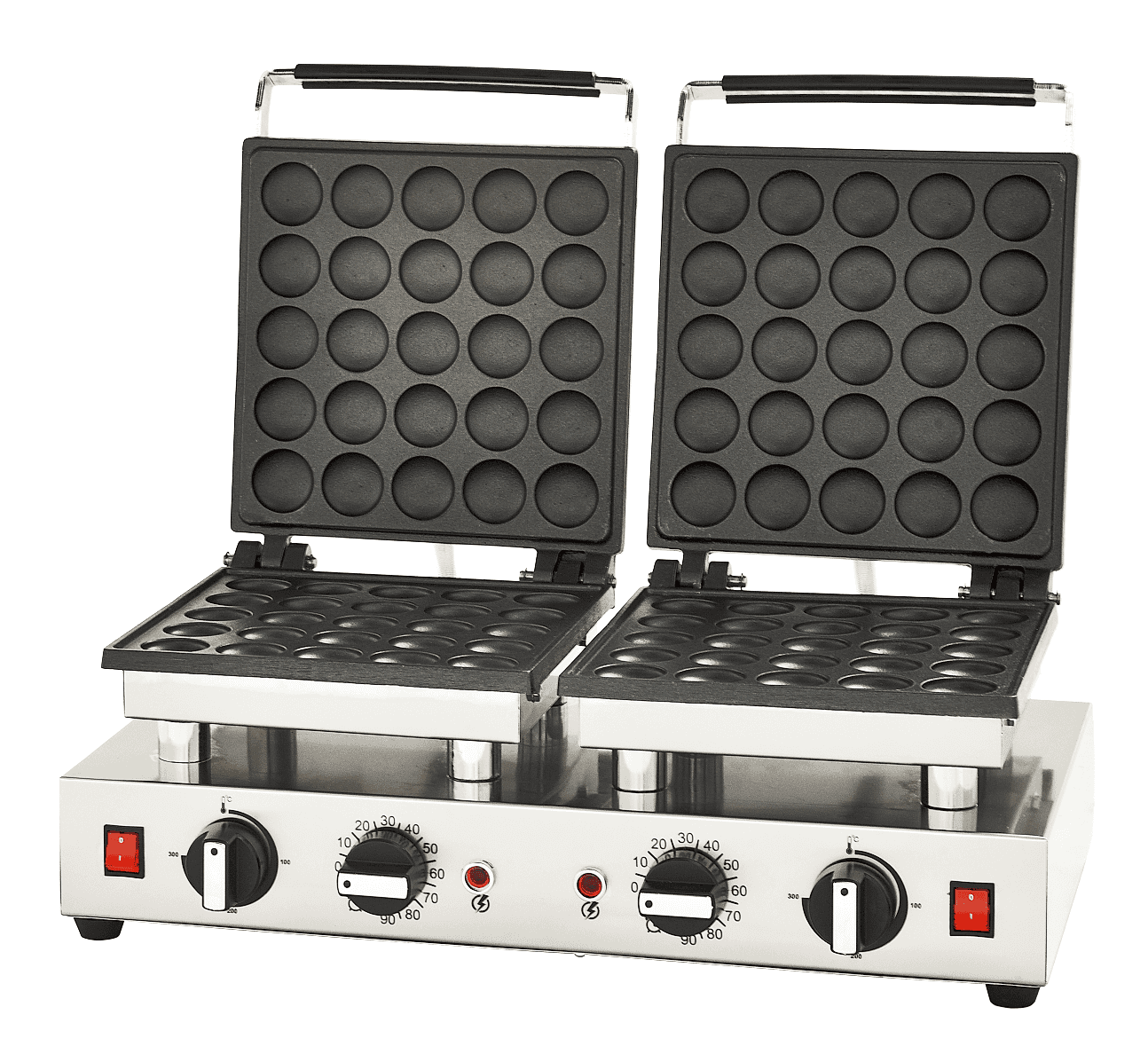 Bubble Model Double Waffle Machine with Lid